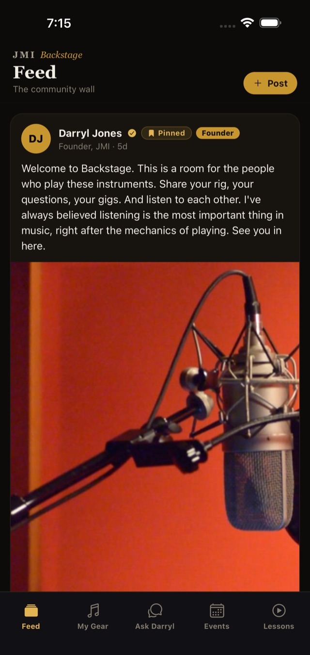 The JMI Backstage iPhone app