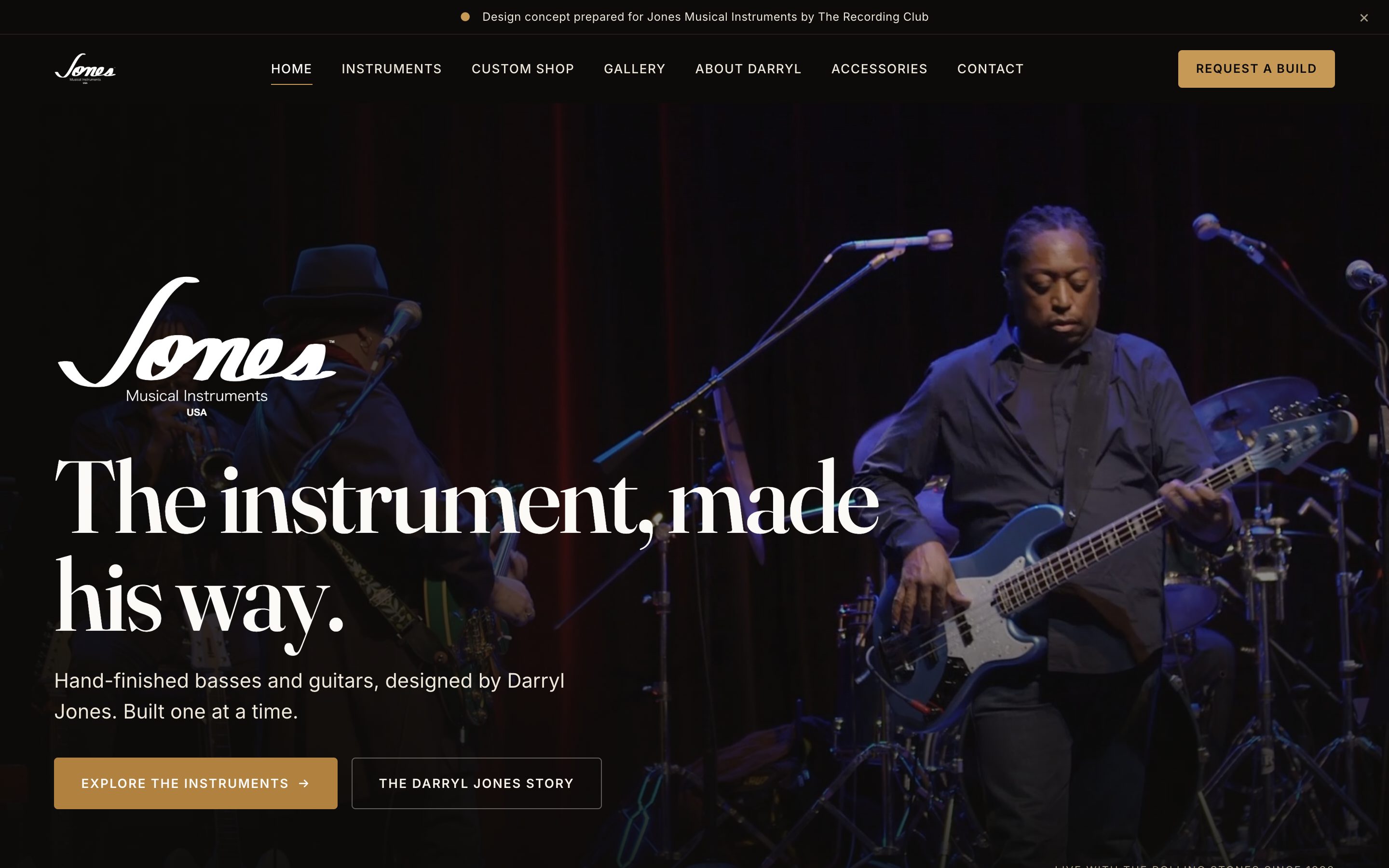 The rebuilt Jones Musical Instruments website